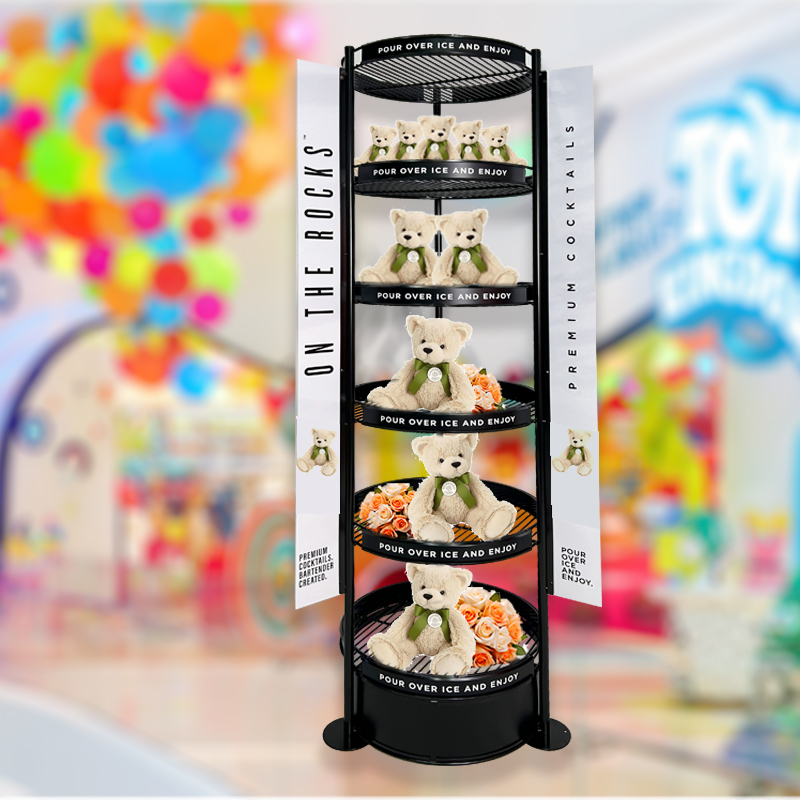 Customizable Six-Tier Circular Metal Toy Display Rack
