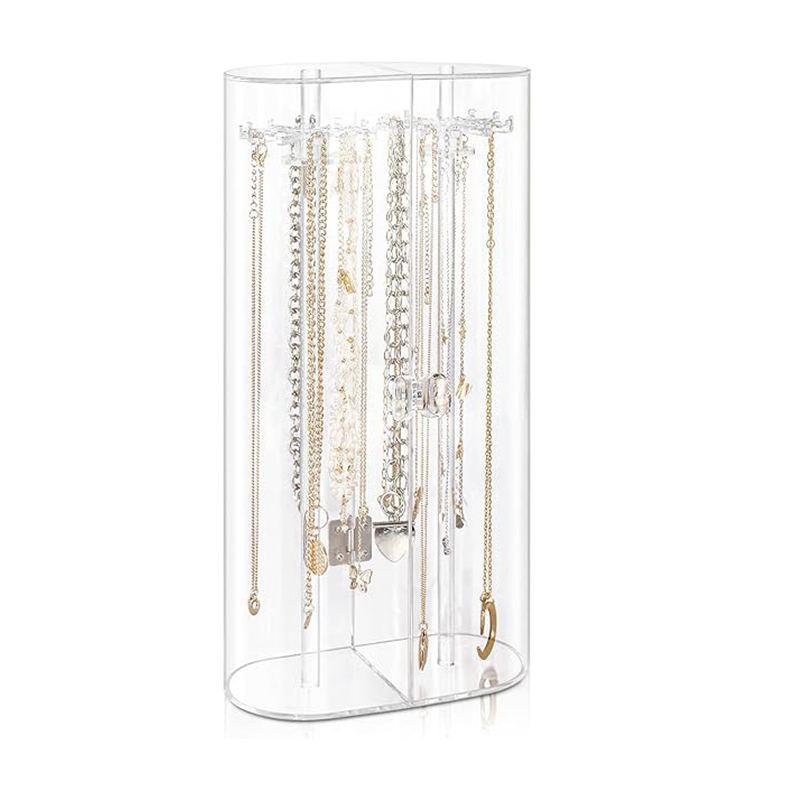 Dustproof Rotatable Hook Jewelry Storage Box